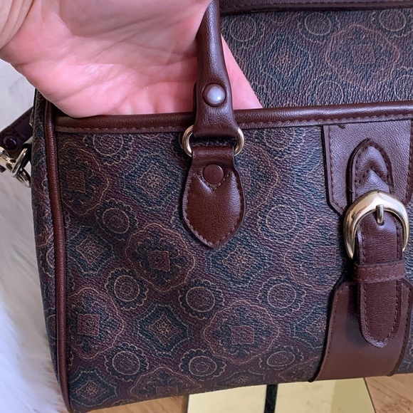 Liz Claiborne 1999 Vintage Brown Detachable Crossbody Top Handle Satchel - Picture 9 of 17